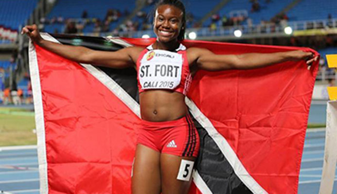 Khalifa St Fort...the T&T sprinter impressed at the Flow Carifta Games again, winning the Girls' Under-20 100 metres dash in 11.56 seconds yesterday in Curacao. Khalifa St Fort...the T&T sprinter impressed at the Flow Carifta Games again, winning the Girls' Under-20 100 metres dash in 11.56 seconds yesterday in Curacao.