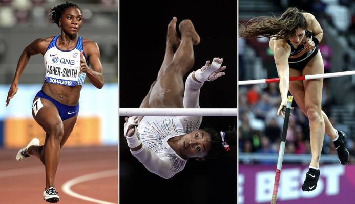 Dina Asher-Smith, Simone Biles and Eliza McCartney will expect to be among the medals in Tokyo. Photograph: EPA, Getty Images and PA  Dina Asher-Smith, Simone Biles and Eliza McCartney will expect to be among the medals in Tokyo. Photograph: EPA, Getty Images and PA