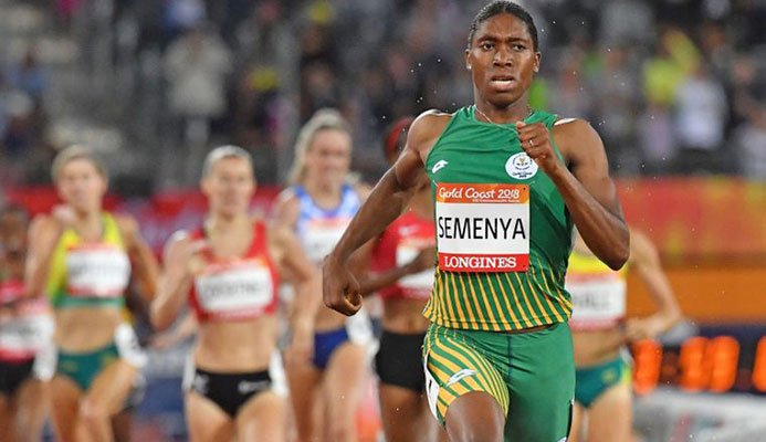 Caster Semenya competes in the athletics women's 1500m final during the 2018 Gold Coast Commonwealth Games at the Carrara Stadium on the Gold Coast on April 10, 2018. Caster Semenya competes in the athletics women's 1500m final during the 2018 Gold Coast Commonwealth Games at the Carrara Stadium on the Gold Coast on April 10, 2018.