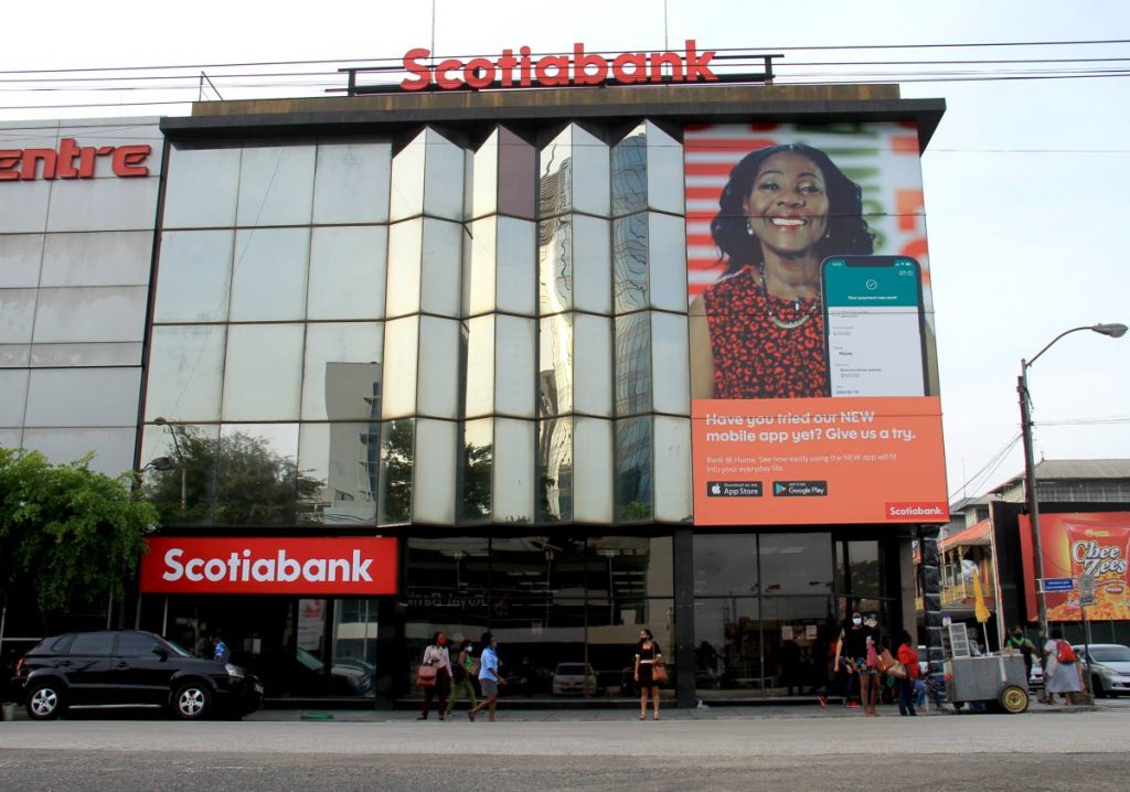 File photo: Scotiabank branch on Independence Square, Port of Spain. File photo: Scotiabank branch on Independence Square, Port of Spain.