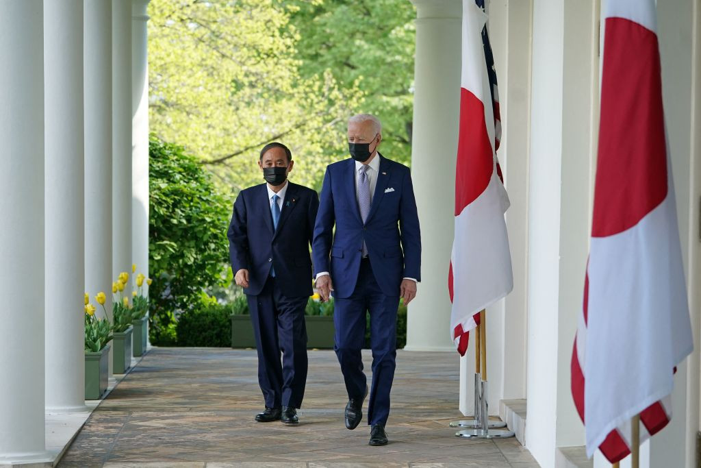 Joe Biden and Yoshihide Suga met in Washington, with Tokyo 2020 among the topics discussed ©Getty Images Joe Biden and Yoshihide Suga met in Washington, with Tokyo 2020 among the topics discussed ©Getty Images