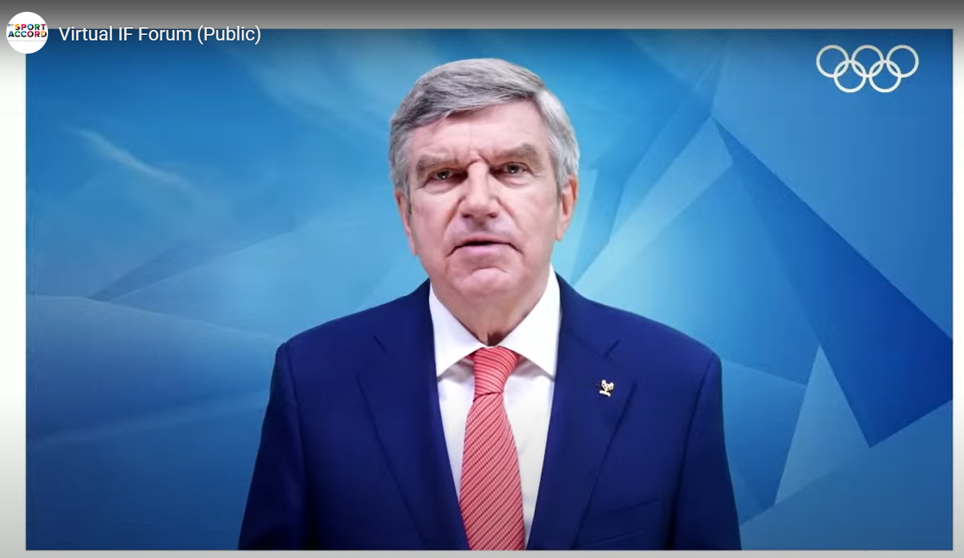 IOC President Thomas Bach has thanked IFs for "giving proof" the Tokyo 2020 Olympics can be held safely, despite the pandemic ©SportAccord IOC President Thomas Bach has thanked IFs for "giving proof" the Tokyo 2020 Olympics can be held safely, despite the pandemic ©SportAccord