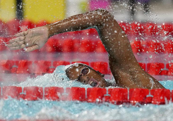 MAKING HIS SPLASH: Graham Chatoor of Trinidad and Tobago competes in his Men’s 400m freestyle heat in the Commonwealth Games at the Sandwell Aquatics Centre in Birmingham, England, yesterday. —Photo: AP (via trinidadexpress.com) MAKING HIS SPLASH: Graham Chatoor of Trinidad and Tobago competes in his Men’s 400m freestyle heat in the Commonwealth Games at the Sandwell Aquatics Centre in Birmingham, England, yesterday. —Photo: AP (via trinidadexpress.com)