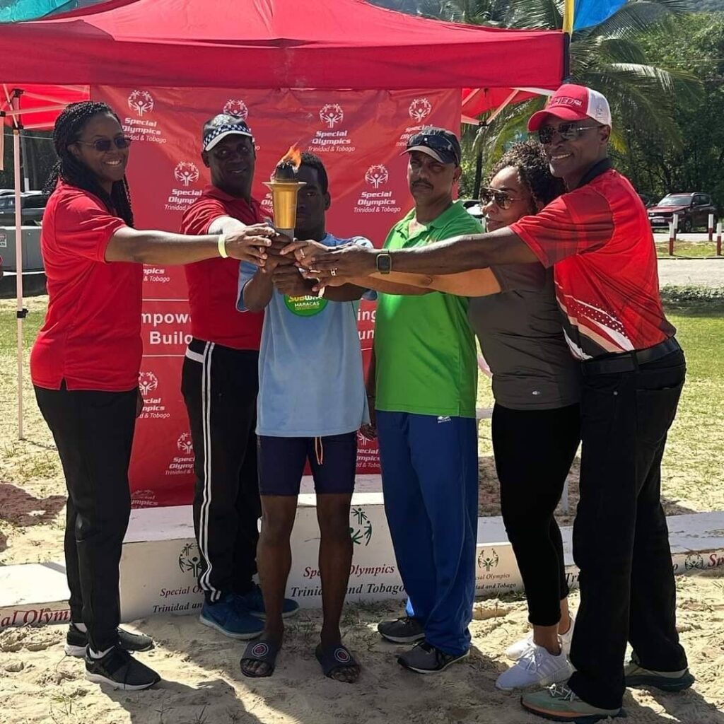 Special Olympics athletes and organisers at the Beach Games at Maracas Beach on Saturday. - Jelani Beckles (Image obtained at newsday.co.tt) Special Olympics athletes and organisers at the Beach Games at Maracas Beach on Saturday. - Jelani Beckles (Image obtained at newsday.co.tt)