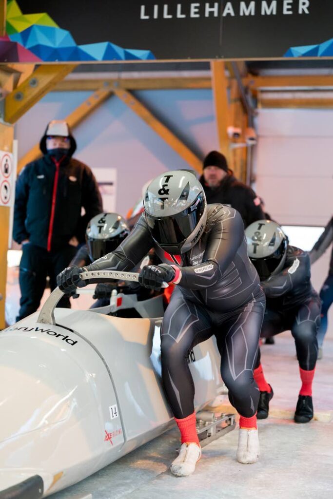 TT's Axel Brown, Nicholas King, Xaverri Williams and De Aundre John in action at the bobsleigh Europe Cup. - Courtesy TT Bobsleigh (Image obtained at newsday.co.tt) TT's Axel Brown, Nicholas King, Xaverri Williams and De Aundre John in action at the bobsleigh Europe Cup. - Courtesy TT Bobsleigh (Image obtained at newsday.co.tt)