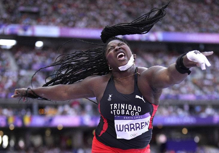 ALL-OUT EFFORT: Trinidad And Tobago’s Portious Warren competes during the women’s shot put qualification round at the 2024 Summer Olympics, in Saint-Denis, France, last Thursday.  Photo: AP (Image obtained at trinidadexpress.com) ALL-OUT EFFORT: Trinidad And Tobago’s Portious Warren competes during the women’s shot put qualification round at the 2024 Summer Olympics, in Saint-Denis, France, last Thursday.  Photo: AP (Image obtained at trinidadexpress.com)