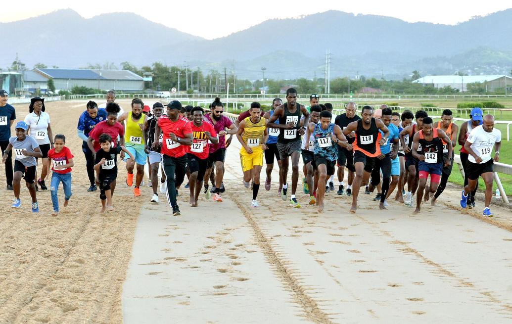 AND THEY’RE OFF: Participants at the start of the Trinidad and Tobago Association of Masters Athletics (TTAMA) “Hardest Mile” race at Santa Rosa Park, Arima, on Saturday.  :—Photo: ROBERT TAYLOR  Robert Taylor (Image obtained at trinidadexpress.com) AND THEY’RE OFF: Participants at the start of the Trinidad and Tobago Association of Masters Athletics (TTAMA) “Hardest Mile” race at Santa Rosa Park, Arima, on Saturday.  :—Photo: ROBERT TAYLOR  Robert Taylor (Image obtained at trinidadexpress.com)