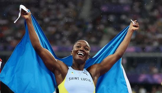 Julien Alfred won gold and silver for St Lucia at the Paris Olympics. (Image obtained at guardian.co.tt) Julien Alfred won gold and silver for St Lucia at the Paris Olympics. (Image obtained at guardian.co.tt)