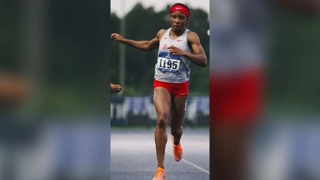 T&T SPRINTER: Ohio State University senior Leah Bertrand competes at the National Collegiate Athletic Association (NCAA) Division 1 East Regional meet in Florida, USA, on Thursday. (Image obtained at trinidadexpress.com)